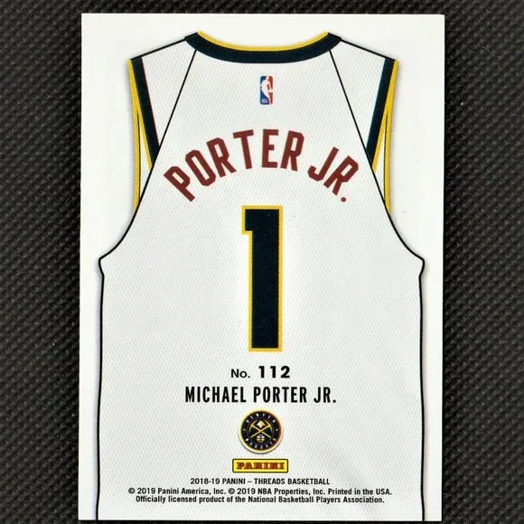 Michael Porter Jr 2018-19 Panini Threads Rookie #112 NBA Denver Nuggets Basketba - Picture 3 of 4